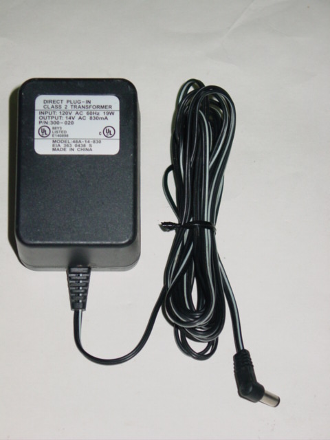 NEW 48A-14-830 AC Adapter 300-020 14VAC 830mA